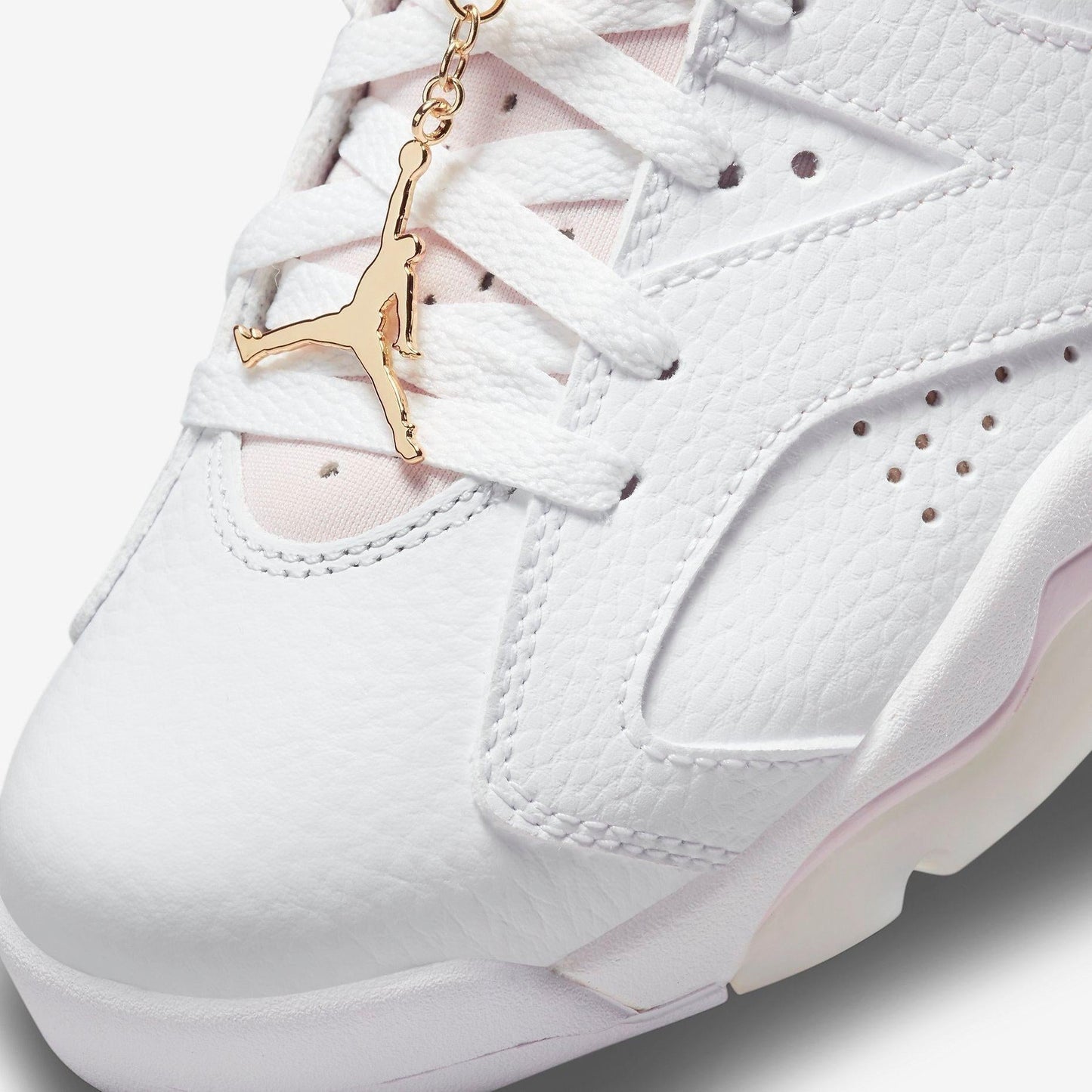 Air Jordan 6 Retro 'Gold Hoops' (2021) (Womens) [DH9696-100] Athletic Basketball Sports Sneakers in White / Metallic Gold - Barely Rose for Unisex Adult Female Ladies Girls WMNS - AVBL MRKT (7)