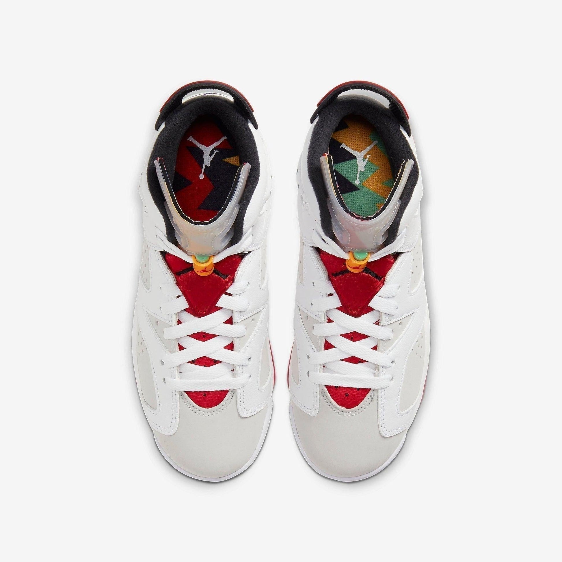 Air Jordan 6 Retro 'Hare' (2020) (GS) [384665-062] Athletic Basketball Sports Sneakers in Neutral Grey / Black - White - Varsity Red for Unisex Youth Kids Junior Boys Girls - AVBL MRKT (5)
