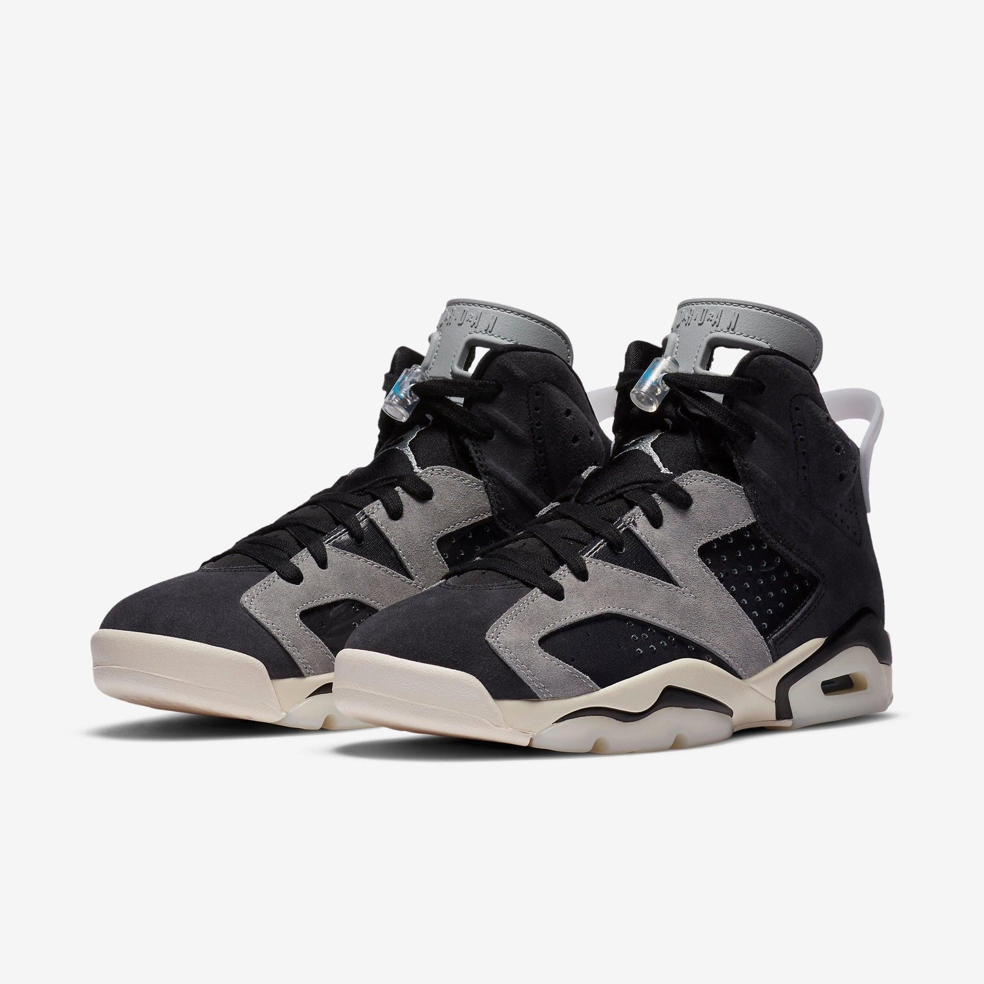 Air Jordan 6 Retro 'Light Smoke Grey' (2020) (Womens) [CK6635-001] Athletic Basketball Sports Sneakers in Black / Chrome - Light Smoke Grey for Unisex Adult Female Ladies Girls WMNS - AVBL MRKT (1)