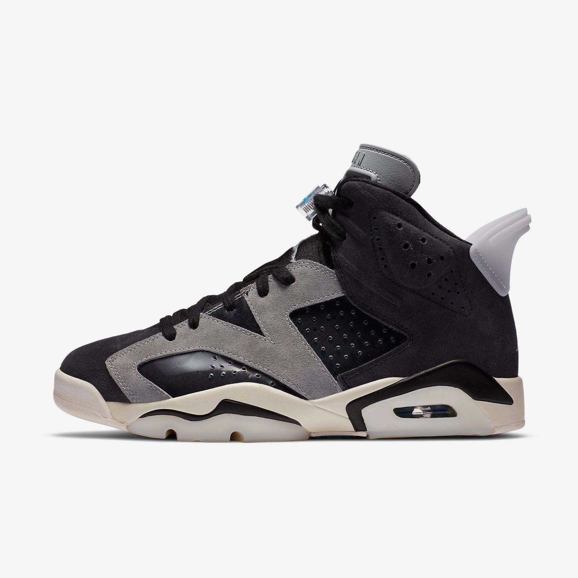 Air Jordan 6 Retro 'Light Smoke Grey' (2020) (Womens) [CK6635-001] Athletic Basketball Sports Sneakers in Black / Chrome - Light Smoke Grey for Unisex Adult Female Ladies Girls WMNS - AVBL MRKT (2)