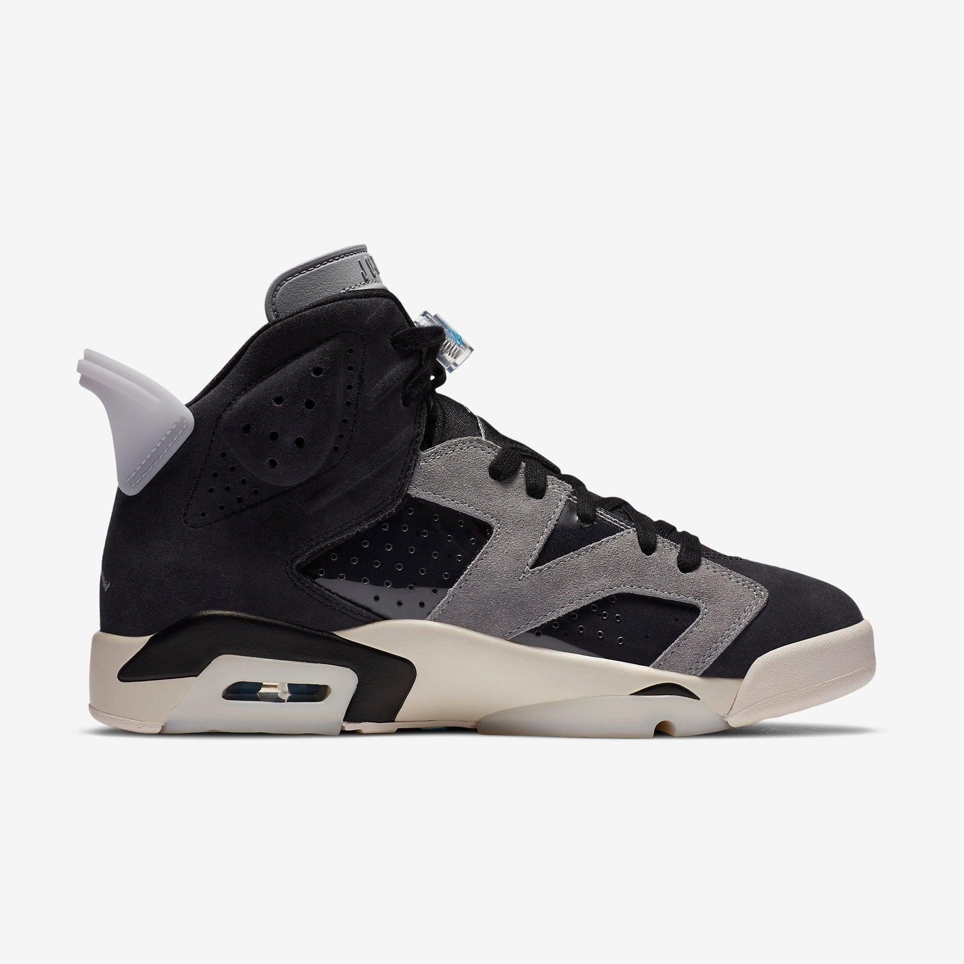 Air Jordan 6 Retro 'Light Smoke Grey' (2020) (Womens) [CK6635-001] Athletic Basketball Sports Sneakers in Black / Chrome - Light Smoke Grey for Unisex Adult Female Ladies Girls WMNS - AVBL MRKT (4)