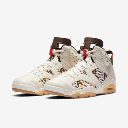 Air Jordan 6 Retro Q54 'Quai 54 Sail' (2020) [CZ4152-100] Athletic Basketball Sports Sneakers in Sail / Baroque Brown - Team Orange for Unisex Adult Mens - AVBL MRKT (1)