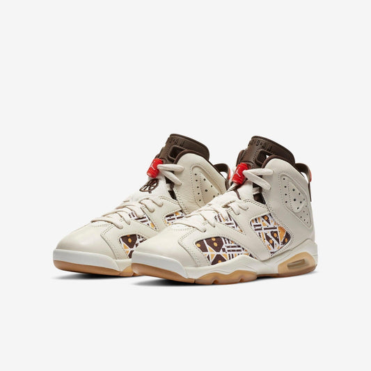 Air Jordan 6 Retro Q54 'Quai 54 Sail' (2020) (GS) [CZ6506-100] Athletic Basketball Sports Sneakers in Sail / Baroque Brown - Team Orange for Unisex Youth Kids Junior Boys Girls - AVBL MRKT (1)