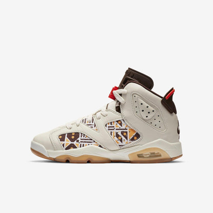 Air Jordan 6 Retro Q54 'Quai 54 Sail' (2020) (GS) [CZ6506-100] Athletic Basketball Sports Sneakers in Sail / Baroque Brown - Team Orange for Unisex Youth Kids Junior Boys Girls - AVBL MRKT (2)