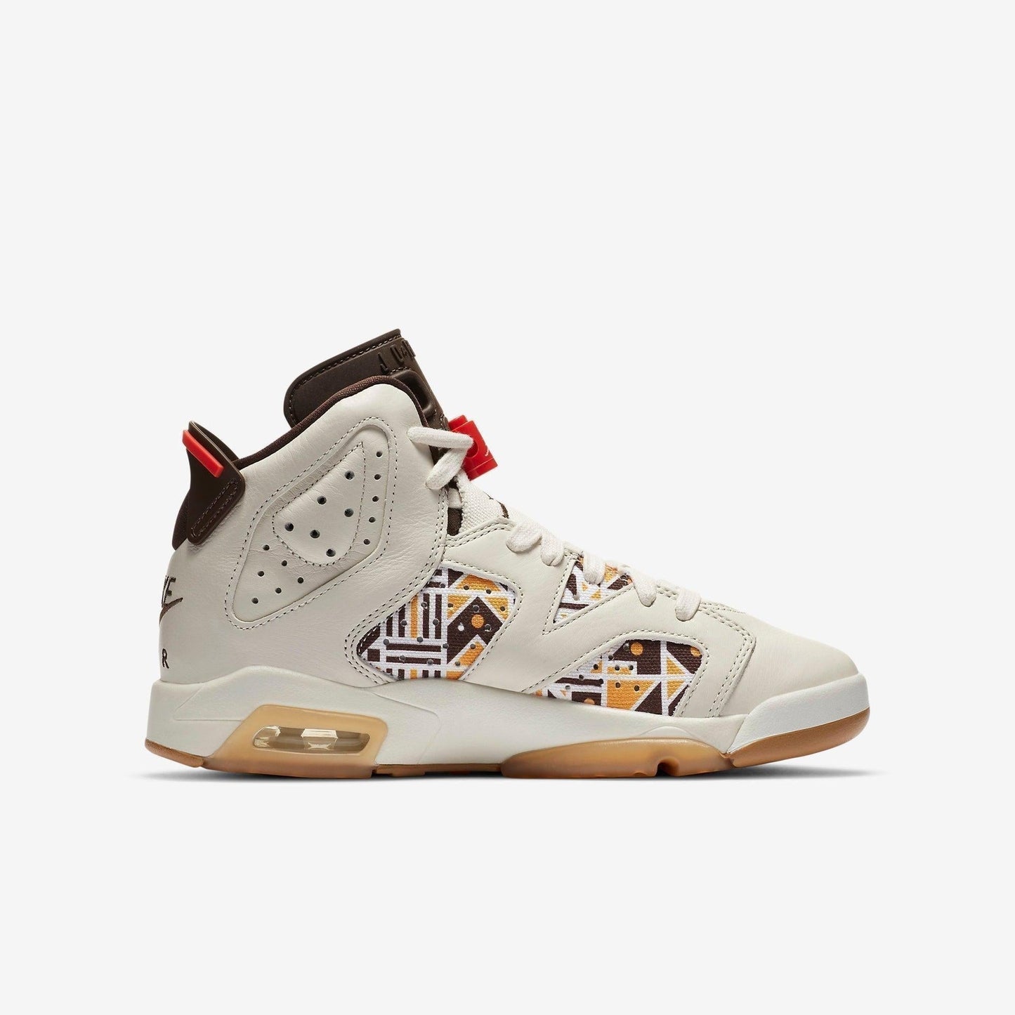 Air Jordan 6 Retro Q54 'Quai 54 Sail' (2020) (GS) [CZ6506-100] Athletic Basketball Sports Sneakers in Sail / Baroque Brown - Team Orange for Unisex Youth Kids Junior Boys Girls - AVBL MRKT (4)