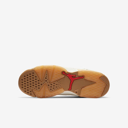 Air Jordan 6 Retro Q54 'Quai 54 Sail' (2020) (GS) [CZ6506-100] Athletic Basketball Sports Sneakers in Sail / Baroque Brown - Team Orange for Unisex Youth Kids Junior Boys Girls - AVBL MRKT (7)