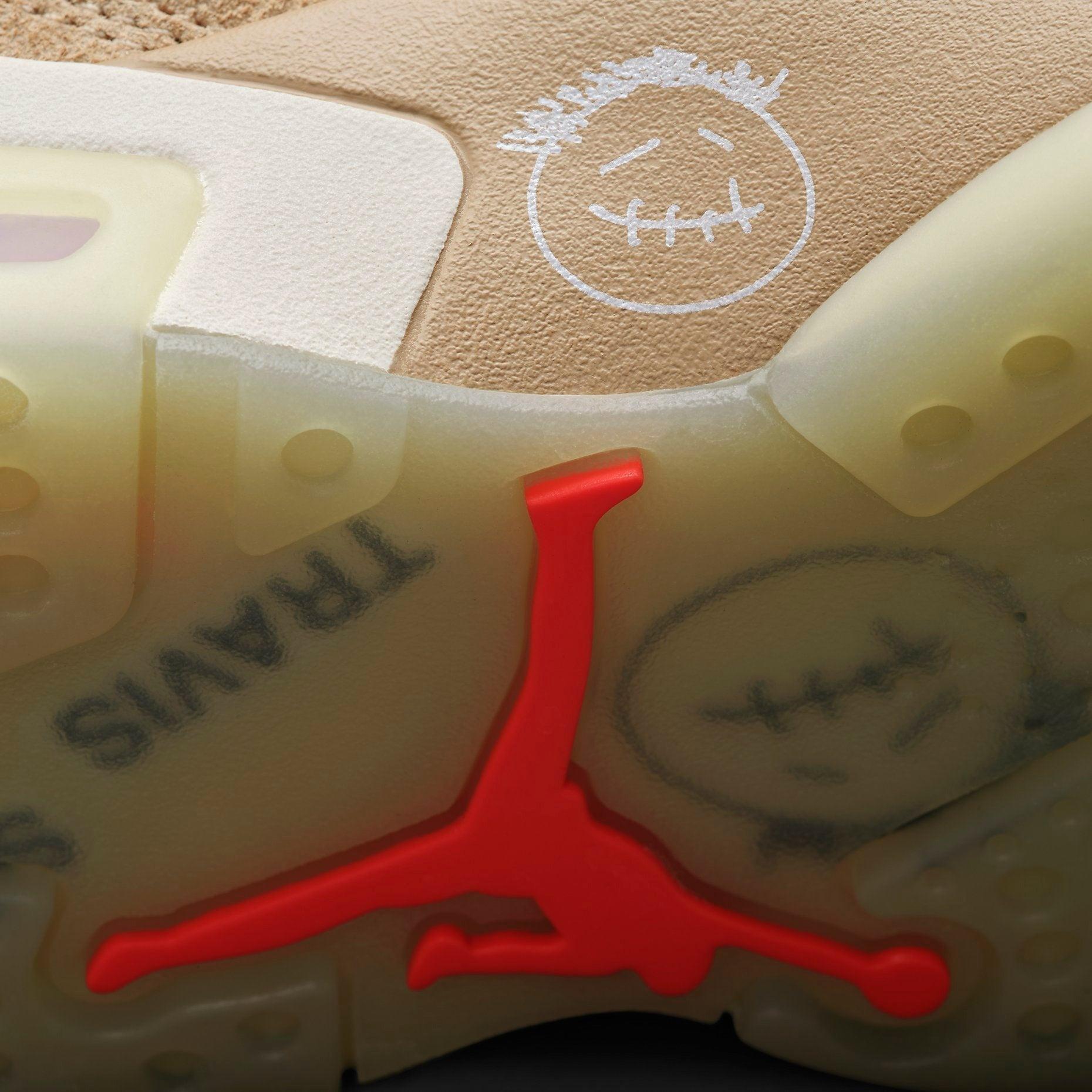 Air Jordan 6 Retro SP x Travis Scott 'Cactus Jack British Khaki' (2021) [DH0690-200] Athletic Basketball Sports Sneakers in British Khaki / Bright Crimson for Unisex Adult Mens - AVBL MRKT (9)