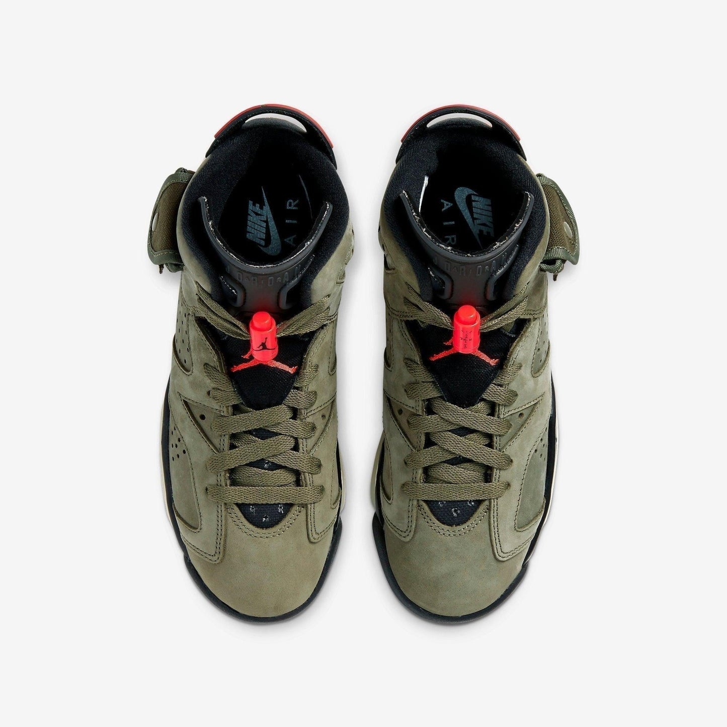 Air Jordan 6 Retro SP x Travis Scott 'Cactus Jack Medium Olive' (2019) (GS) [CN1085-200] Athletic Basketball Sports Sneakers in Medium Olive / Infrared - Black for Unisex Youth Kids Junior Boys Girls - AVBL MRKT (5)
