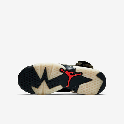 Air Jordan 6 Retro SP x Travis Scott 'Cactus Jack Medium Olive' (2019) (GS) [CN1085-200] Athletic Basketball Sports Sneakers in Medium Olive / Infrared - Black for Unisex Youth Kids Junior Boys Girls - AVBL MRKT (7)