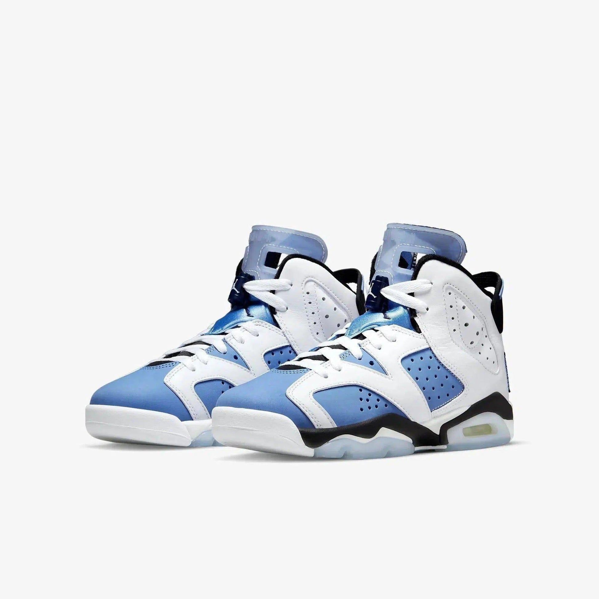 Air Jordan 6 Retro 'White / UNC University Blue' (2022) (GS) [384665-410] Athletic Basketball Sports Sneakers in University Blue / White - Black for Unisex Youth Kids Junior Boys Girls - AVBL MRKT (1)