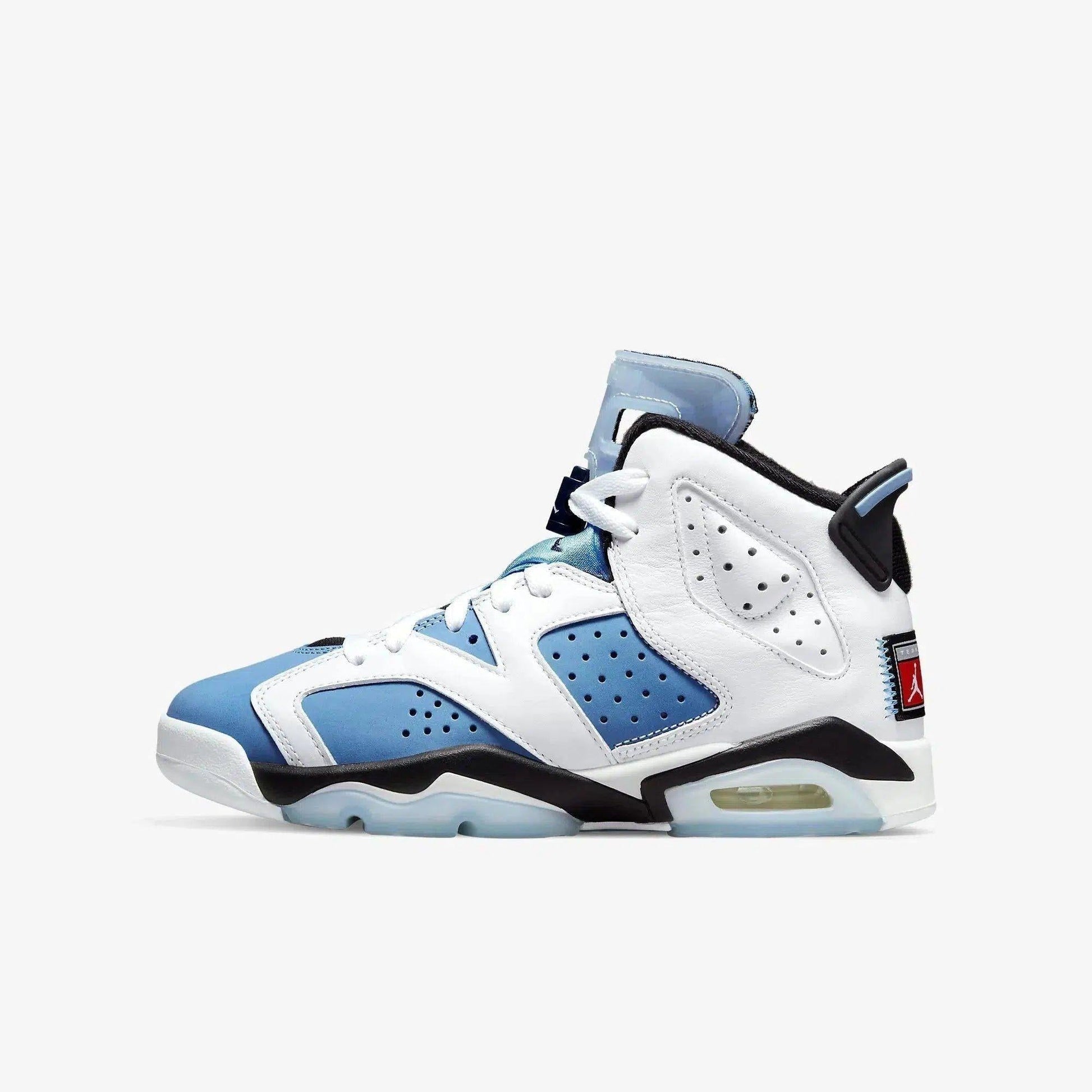 Air Jordan 6 Retro 'White / UNC University Blue' (2022) (GS) [384665-410] Athletic Basketball Sports Sneakers in University Blue / White - Black for Unisex Youth Kids Junior Boys Girls - AVBL MRKT (2)