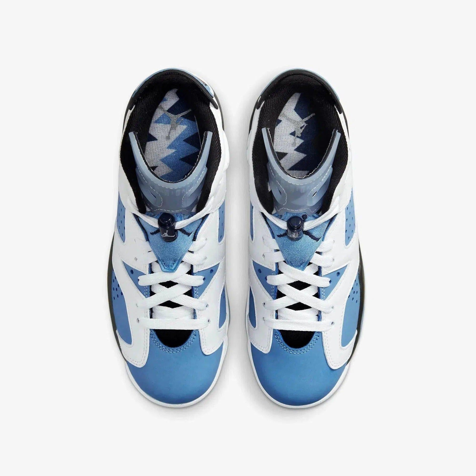 Air Jordan 6 Retro 'White / UNC University Blue' (2022) (GS) [384665-410] Athletic Basketball Sports Sneakers in University Blue / White - Black for Unisex Youth Kids Junior Boys Girls - AVBL MRKT (5)