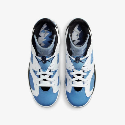 Air Jordan 6 Retro 'White / UNC University Blue' (2022) (GS) [384665-410] Athletic Basketball Sports Sneakers in University Blue / White - Black for Unisex Youth Kids Junior Boys Girls - AVBL MRKT (5)