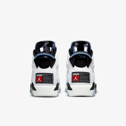 Air Jordan 6 Retro 'White / UNC University Blue' (2022) (GS) [384665-410] Athletic Basketball Sports Sneakers in University Blue / White - Black for Unisex Youth Kids Junior Boys Girls - AVBL MRKT (6)