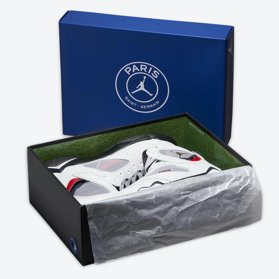 Air Jordan 7 Retro BCFC 'PSG Paris Saint-Germain' (2021) [CZ0789-105] Athletic Basketball Sports Sneakers in White / University Red for Unisex Adult Mens - AVBL MRKT (12)