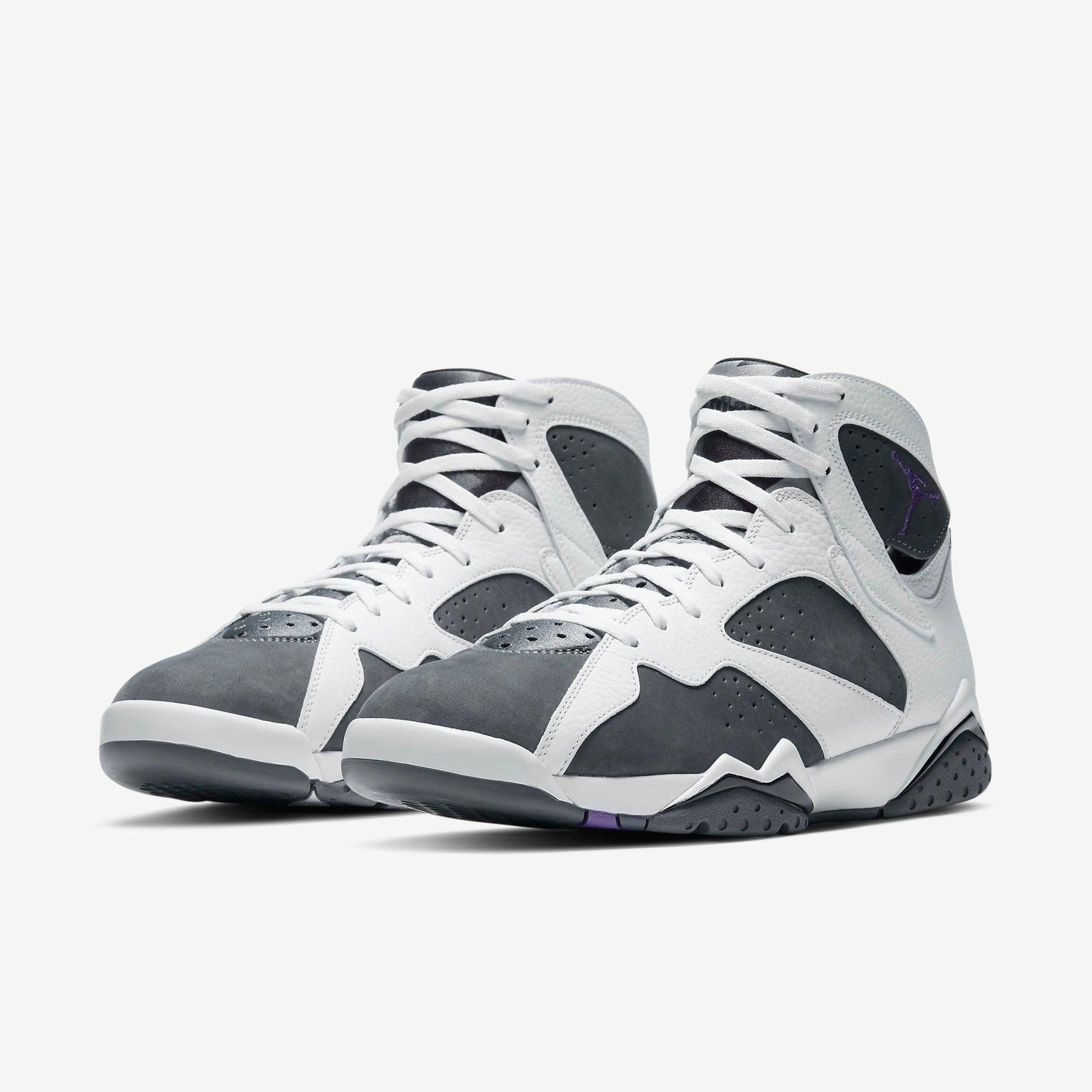 Air Jordan 7 Retro 'Flint Grey' (2021) [CU9307-100] Athletic Basketball Sports Sneakers in White / Varsity Purple for Unisex Adult Mens - AVBL MRKT (1)