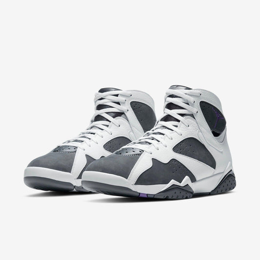 Air Jordan 7 Retro 'Flint Grey' (2021) [CU9307-100] Athletic Basketball Sports Sneakers in White / Varsity Purple for Unisex Adult Mens - AVBL MRKT (1)