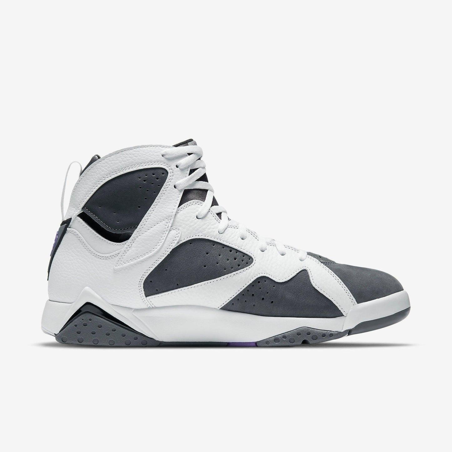 Air Jordan 7 Retro 'Flint Grey' (2021) [CU9307-100] Athletic Basketball Sports Sneakers in White / Varsity Purple for Unisex Adult Mens - AVBL MRKT (4)
