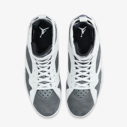 Air Jordan 7 Retro 'Flint Grey' (2021) [CU9307-100] Athletic Basketball Sports Sneakers in White / Varsity Purple for Unisex Adult Mens - AVBL MRKT (5)