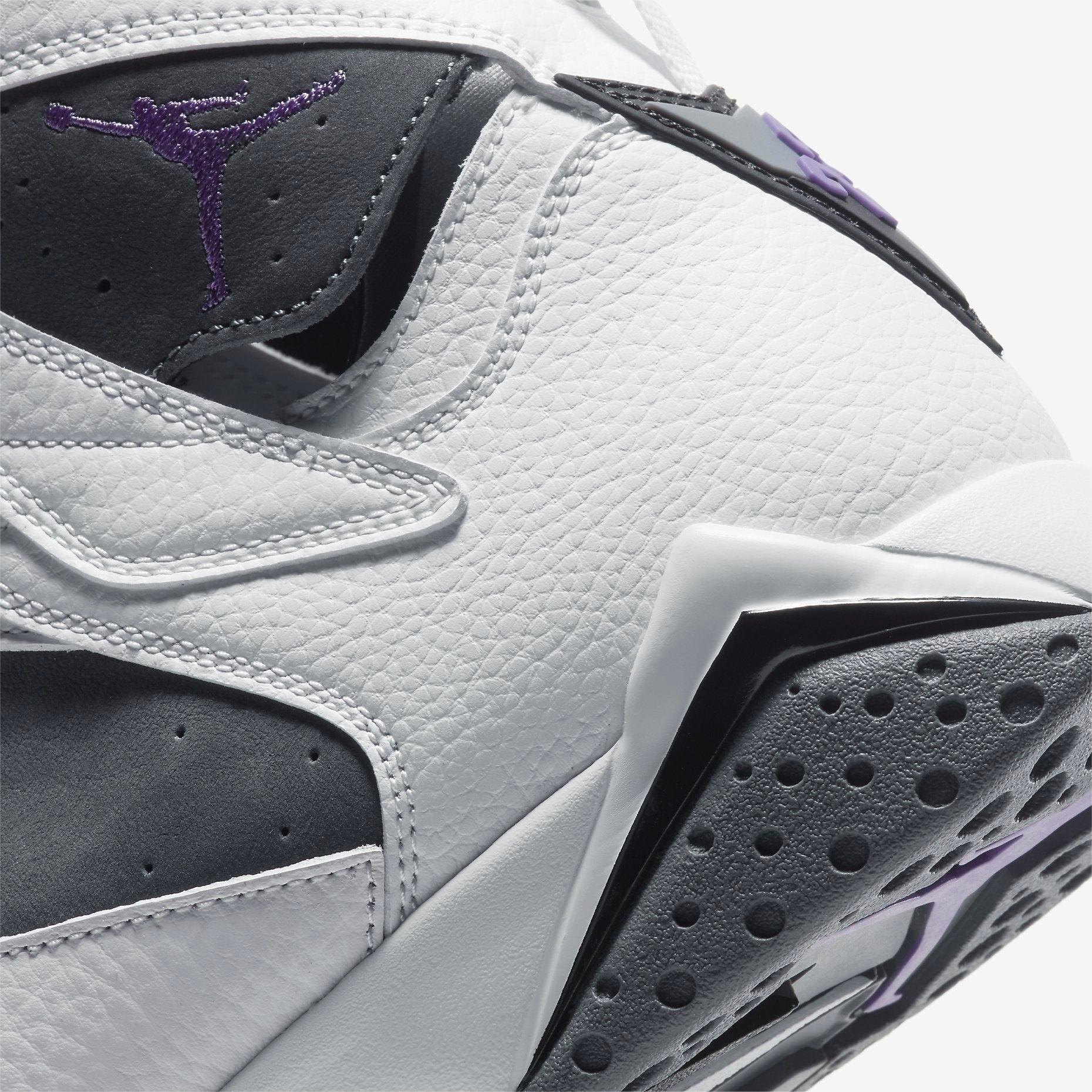 Air Jordan 7 Retro 'Flint Grey' (2021) [CU9307-100] Athletic Basketball Sports Sneakers in White / Varsity Purple for Unisex Adult Mens - AVBL MRKT (8)