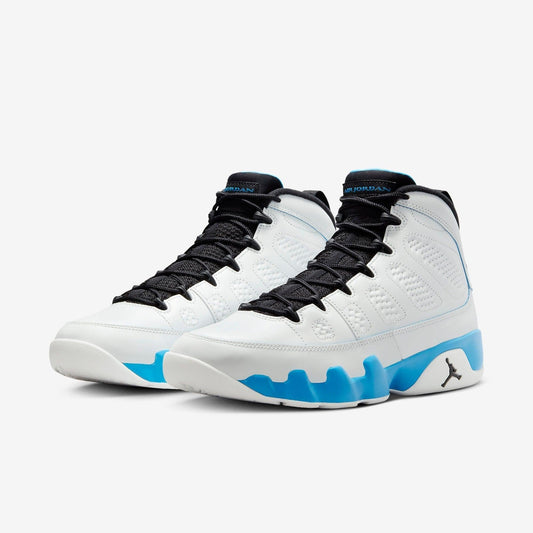 Air Jordan 9 Retro 'Powder Blue / UNC' (2024) [FQ8992-101] Athletic Basketball Sports Sneakers in Summit White / Black - Dark Powder Blue for Unisex Adult Mens - AVBL MRKT (1)
