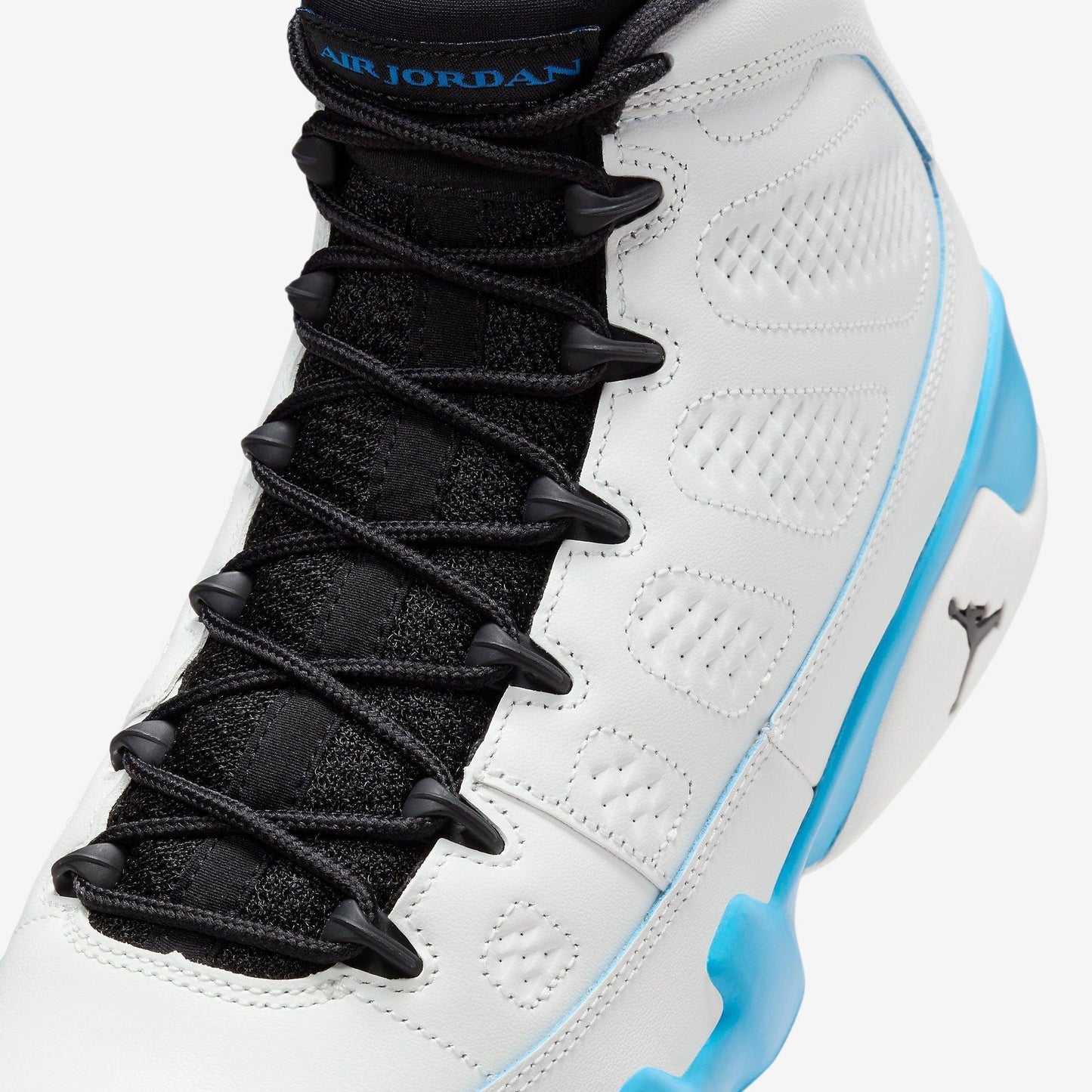 Air Jordan 9 Retro 'Powder Blue / UNC' (2024) [FQ8992-101] Athletic Basketball Sports Sneakers in Summit White / Black - Dark Powder Blue for Unisex Adult Mens - AVBL MRKT (7)