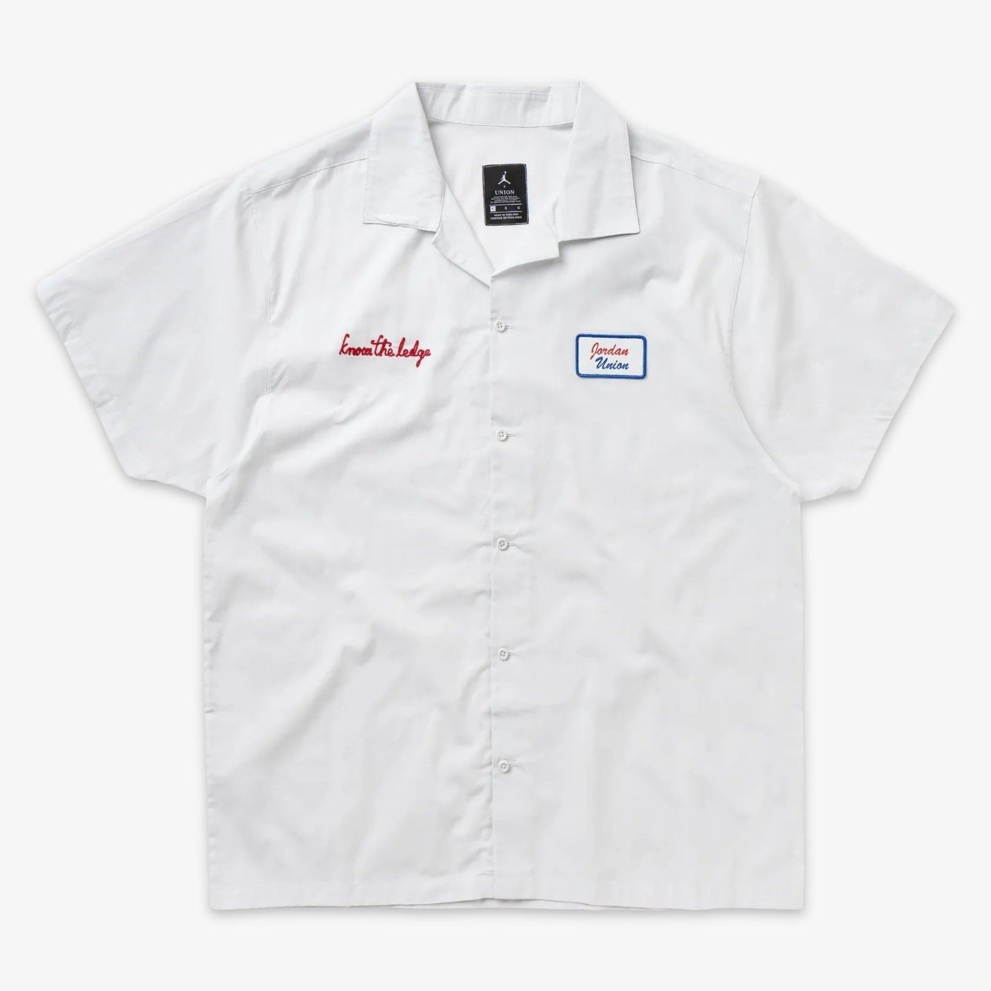 Air Jordan x Union LA Embroidered Logo Button Down Shirt Platinum (FW20) [CV1358-094] Casual Fashion Dress Top for Unisex Adult Mens Hypebeast - AVBL MRKT (1)