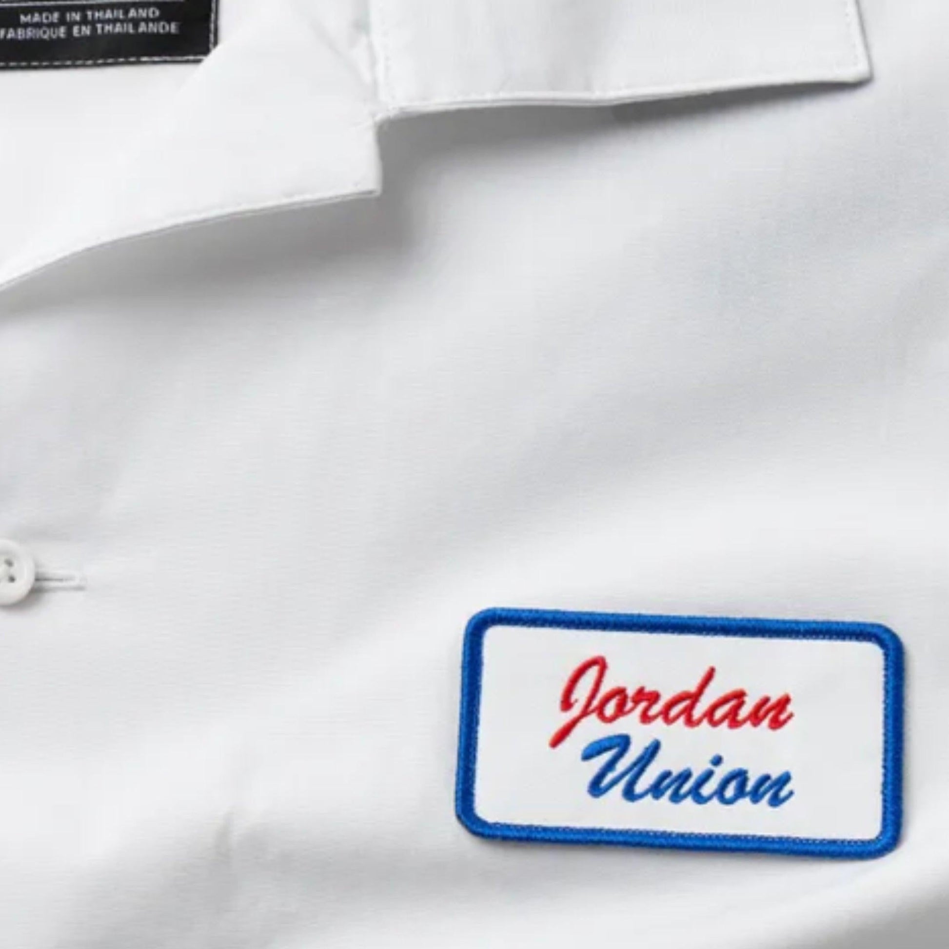 Air Jordan x Union LA Embroidered Logo Button Down Shirt Platinum (FW20) [CV1358-094] Casual Fashion Dress Top for Unisex Adult Mens Hypebeast - AVBL MRKT (2)