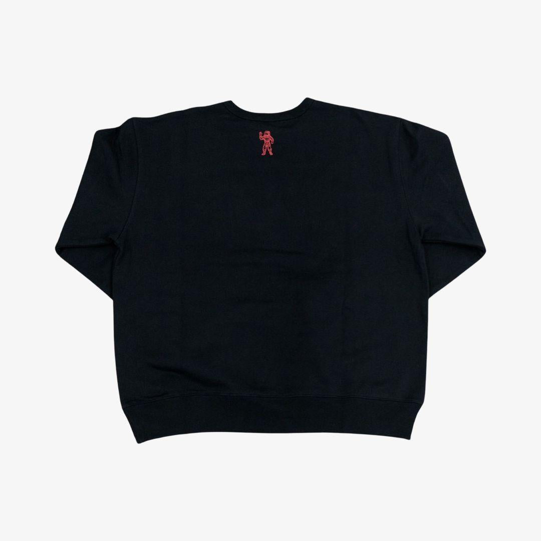 Billionaire Boys Club 'Flocked Print' Crewneck Sweatshirt Black / Red (Flagship Exclusive) - AVBL MRKT (2)