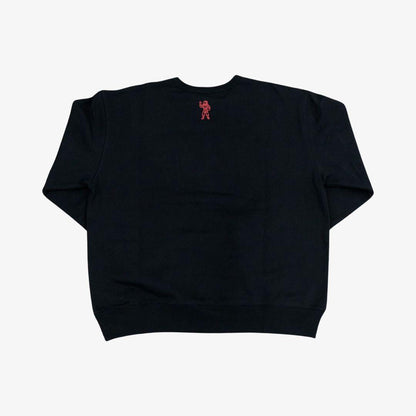 Billionaire Boys Club 'Flocked Print' Crewneck Sweatshirt Black / Red (Flagship Exclusive) - AVBL MRKT (2)