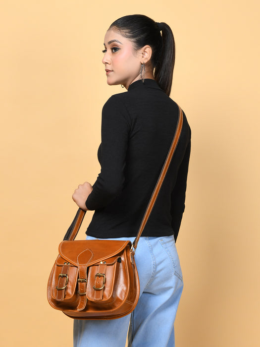 Classy Leather Bags 2-Pocket Leather Sling For Women - AVBL MRKT (3)