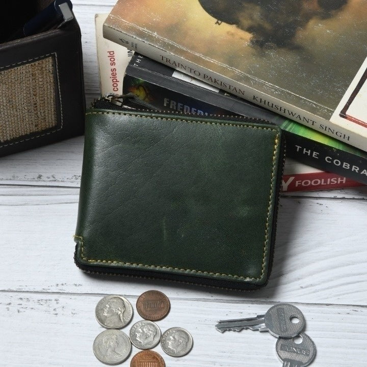 Classy Leather Bags Adams Bi-Fold Wallet- Green - AVBL MRKT (5)