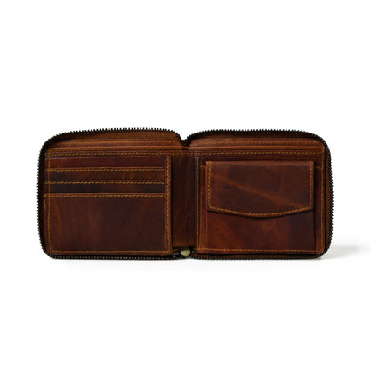 Classy Leather Bags Adams Bi-Fold Wallet- Walnut Brown - AVBL MRKT (2)