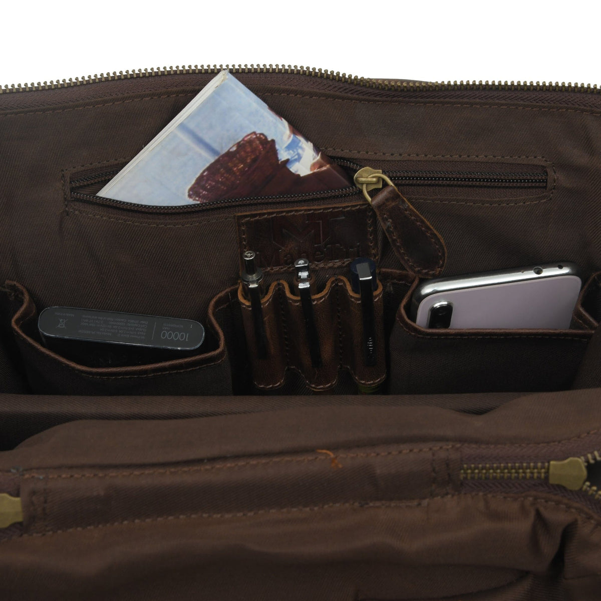 Classy Leather Bags Alpha Brown Buffalo Leather Travel Backpack - AVBL MRKT (13)