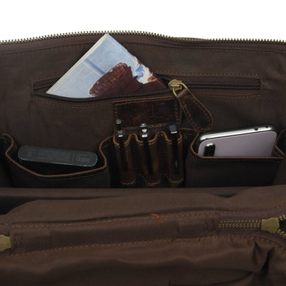 Classy Leather Bags Alpha Brown Buffalo Leather Travel Backpack - AVBL MRKT (13)