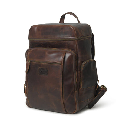 Classy Leather Bags Alpha Brown Buffalo Leather Travel Backpack - AVBL MRKT (3)
