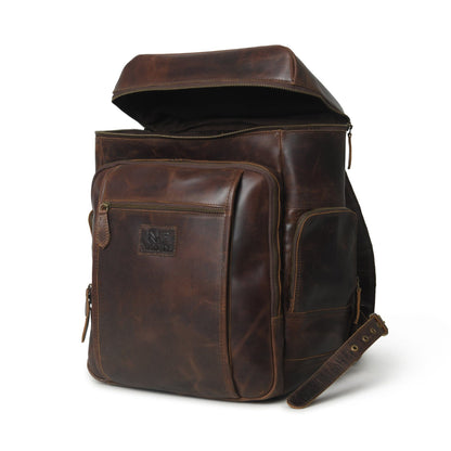 Classy Leather Bags Alpha Brown Buffalo Leather Travel Backpack - AVBL MRKT (7)