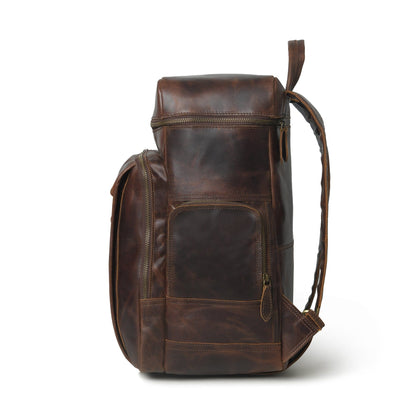Classy Leather Bags Alpha Brown Buffalo Leather Travel Backpack - AVBL MRKT (8)