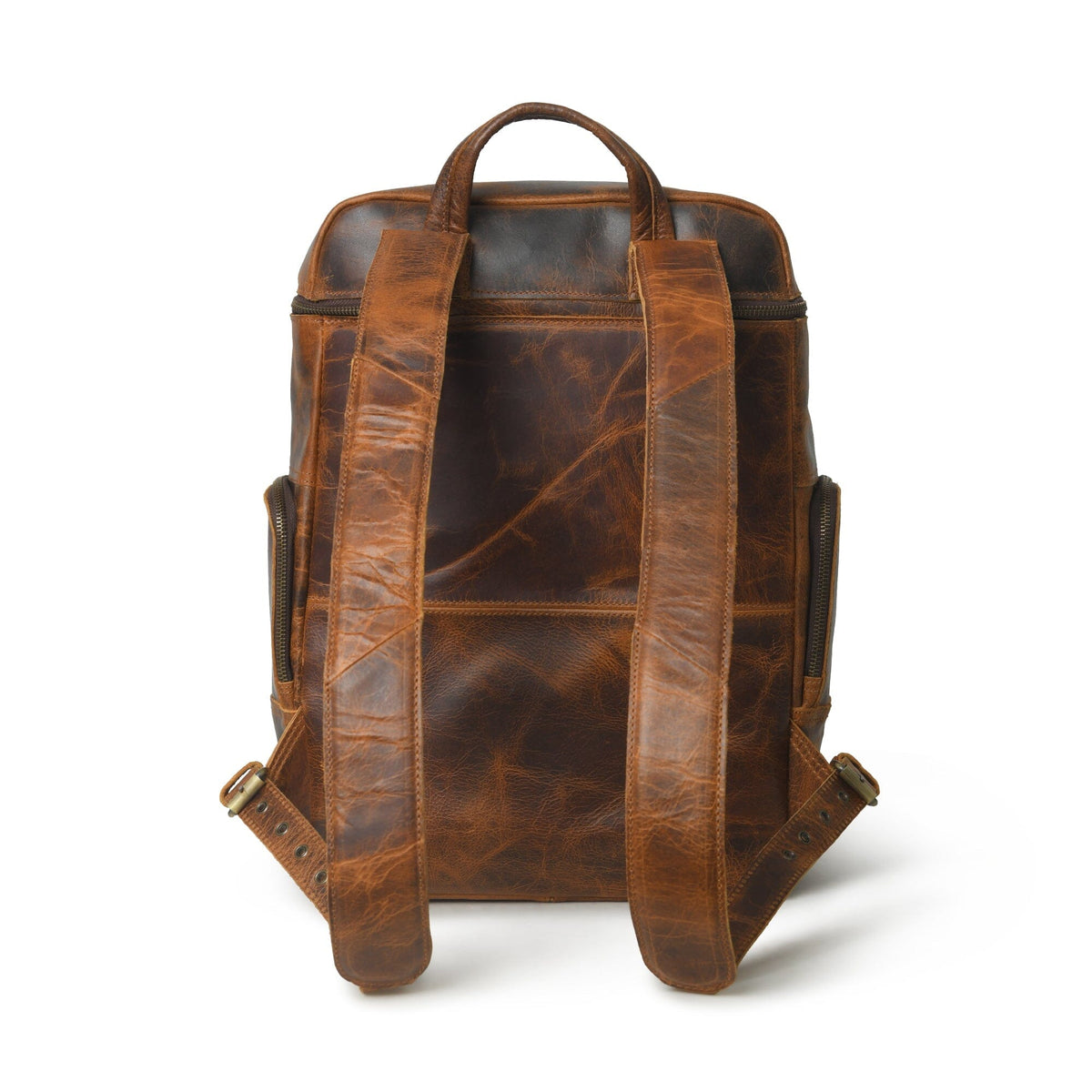 Classy Leather Bags Alpha Caramel Buffalo Leather Travel Backpack - AVBL MRKT (11)