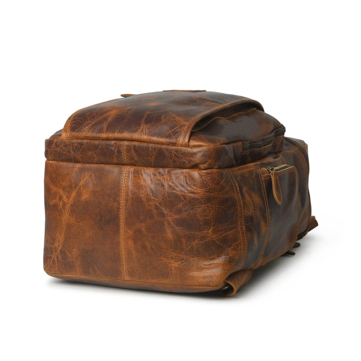 Classy Leather Bags Alpha Caramel Buffalo Leather Travel Backpack - AVBL MRKT (5)