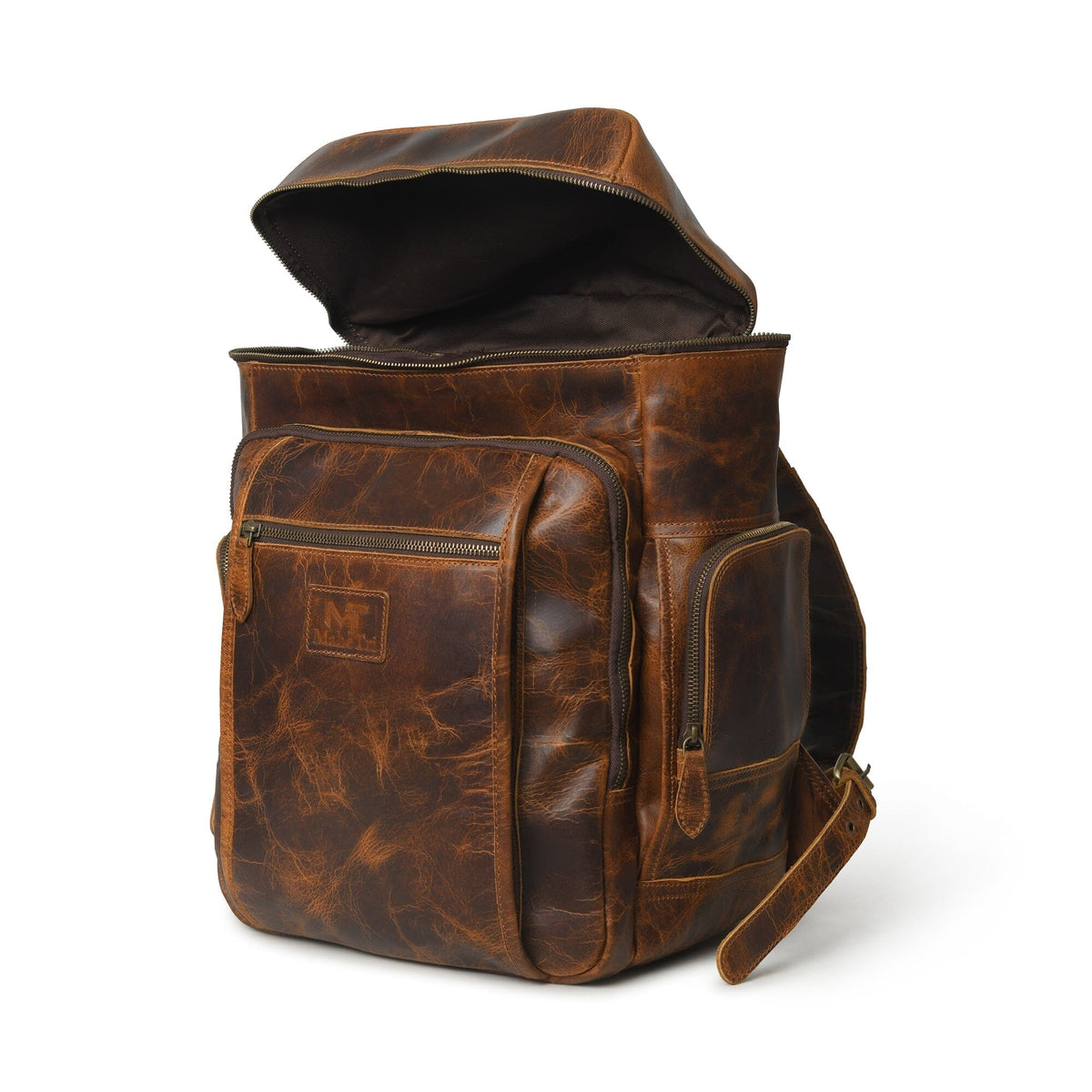 Classy Leather Bags Alpha Caramel Buffalo Leather Travel Backpack - AVBL MRKT (6)