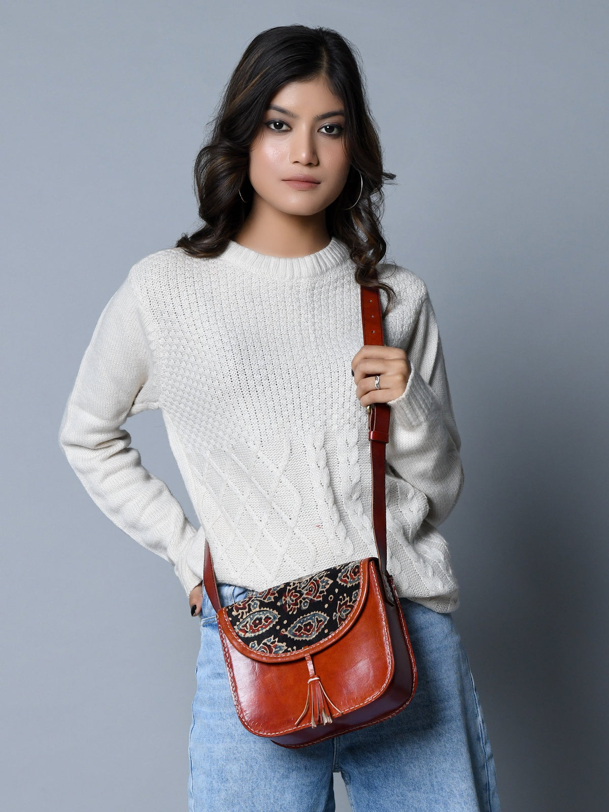 Classy Leather Bags Astounding Ajrakh Ethnic Satchel - AVBL MRKT (2)