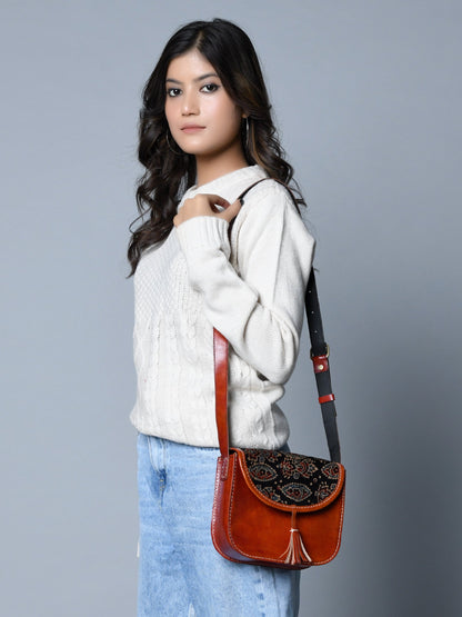 Classy Leather Bags Astounding Ajrakh Ethnic Satchel - AVBL MRKT (5)