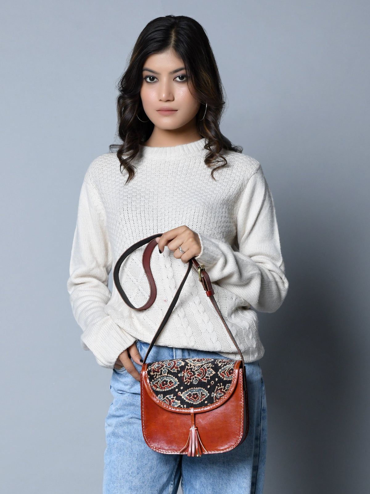 Classy Leather Bags Astounding Ajrakh Ethnic Satchel - AVBL MRKT (7)