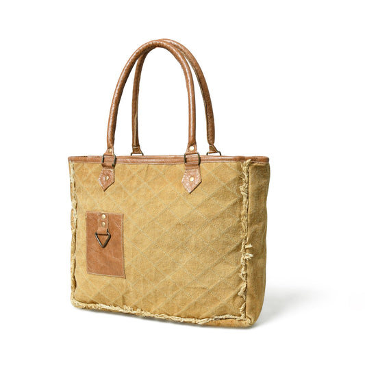 Classy Leather Bags Beige Boho Chic Canvas Bag - AVBL MRKT (1)