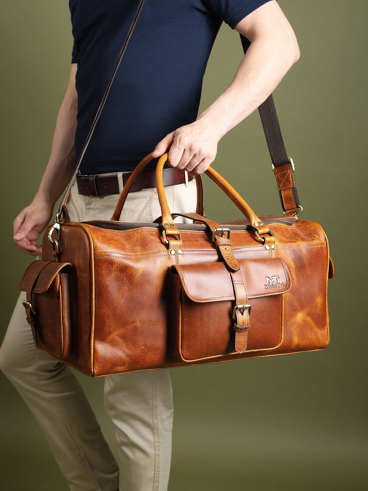 Classy Leather Bags Berlin Leather Weekender Duffle Bag - AVBL MRKT (4)