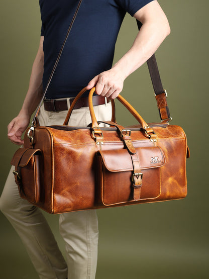 Classy Leather Bags Berlin Leather Weekender Duffle Bag - AVBL MRKT (4)