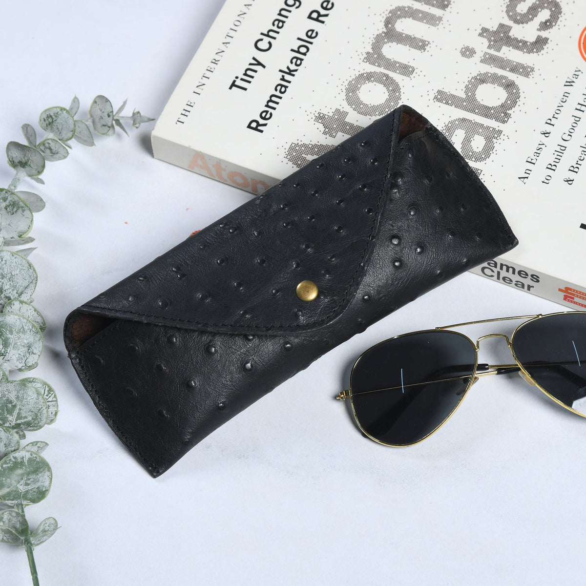 Classy Leather Bags Black Leather Sunglasses Cover - AVBL MRKT (2)