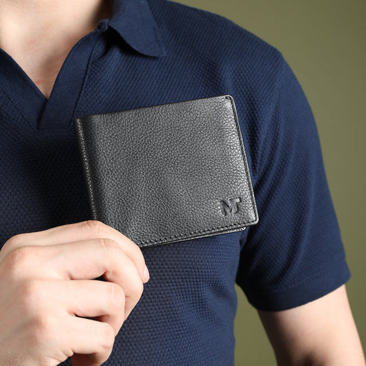 Classy Leather Bags Black Minimal Contrast Wallet - AVBL MRKT (1)
