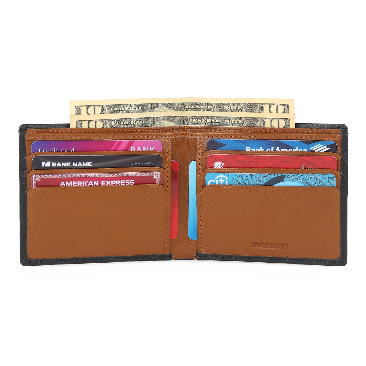 Classy Leather Bags Black Minimal Contrast Wallet - AVBL MRKT (3)